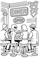 Neon Diner Guest from Space