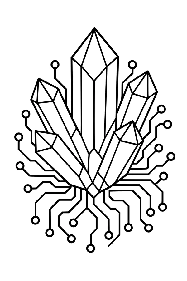 Alien Crystal Core With Circuit Roots