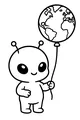 Little Visitor With Earth Balloon