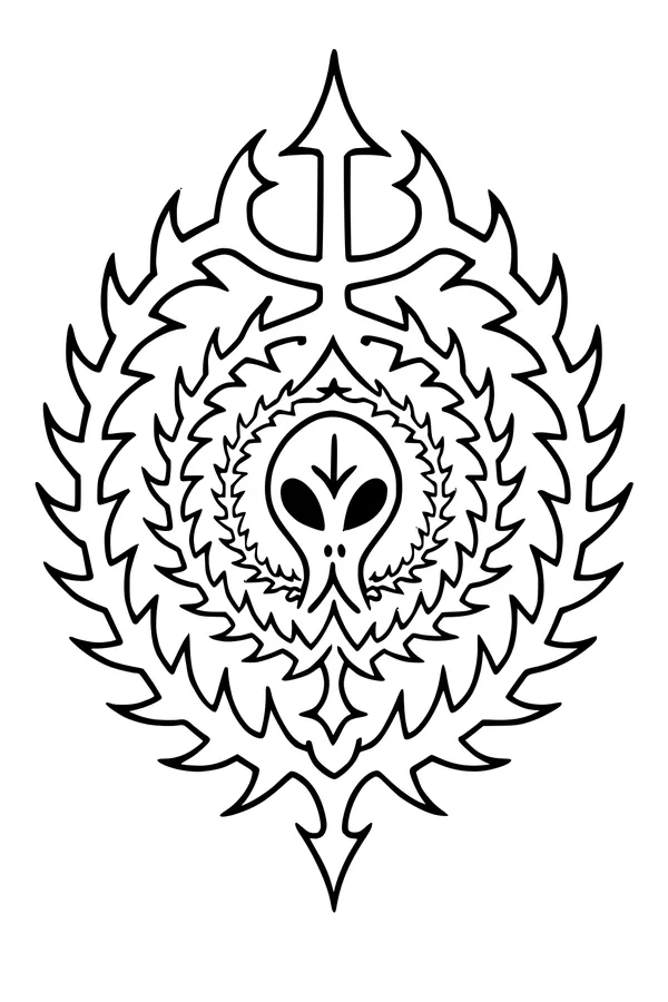 Alien Crest of Spinning Flames