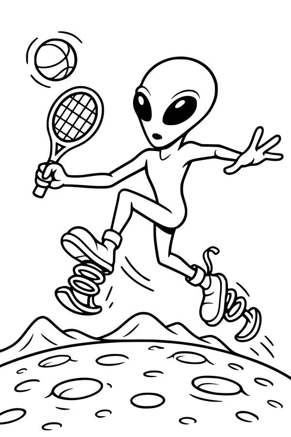 Moon Tennis with Sproingy Alien