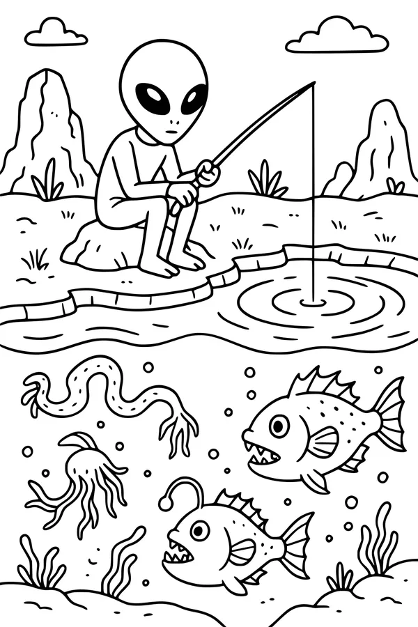 Alien Fishing at Ripple Pond