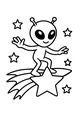 Alien Surfs the Shooting Star