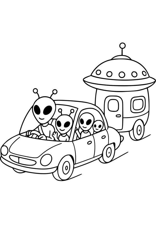 Alien Family Road Trip With UFO Camper