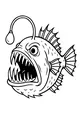 Free Anglerfish Sea Monster Coloring Page - Deep Sea Lantern-Jaw Beast (Printable PDF)