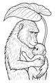 Baboon Mom’s Leafy Hug