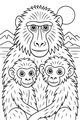 Baboon Family Under the Bright Sun