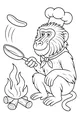 Baboon Chef’s Pancake Flip by the Fire