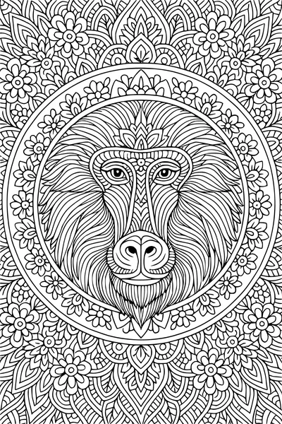 Baboon King in a Garden of Flowers