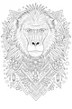 Majestic Baboon in a Patterned Jungle
