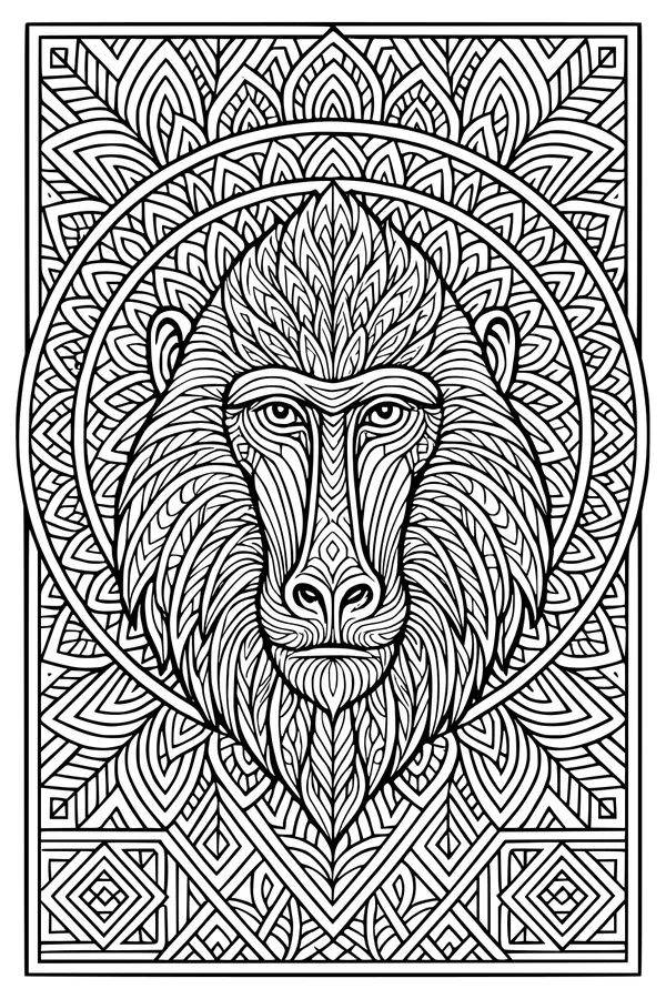 Majestic Mandrill in the Jungle Maze