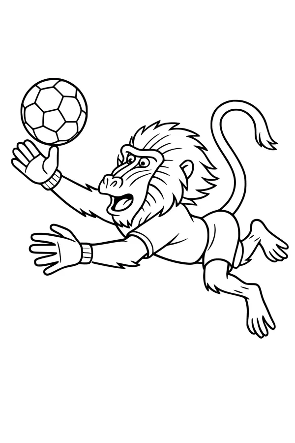 Goalkeeper Baboon Makes a Wild Save