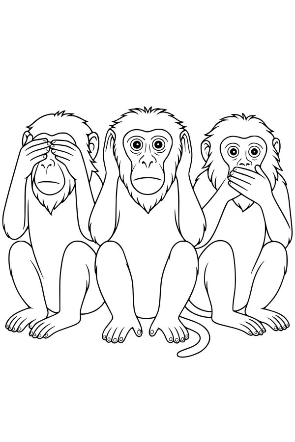 Three Baboon Buddies in a Row