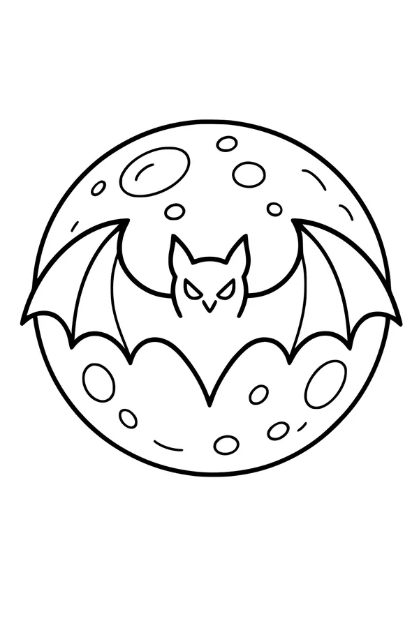 Midnight Bat Over the Spotted Moon