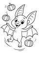 Benny Bat Bounces With Pumpkins