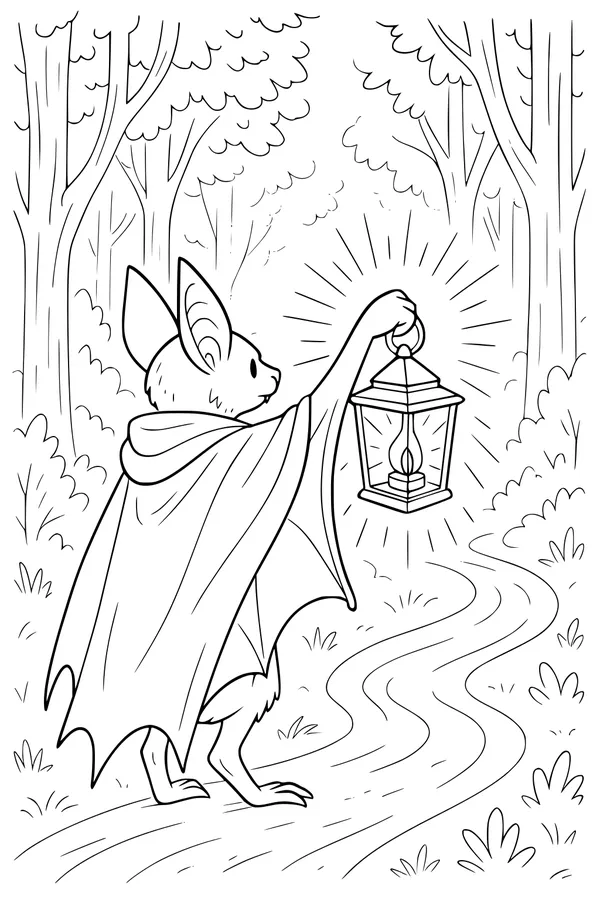 Brave Bat’s Lantern Walk in the Woods