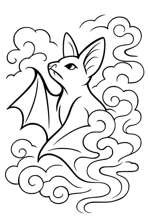 Bat in the Swirly Night Sky
