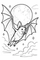Bright Moon Bat Takes Off