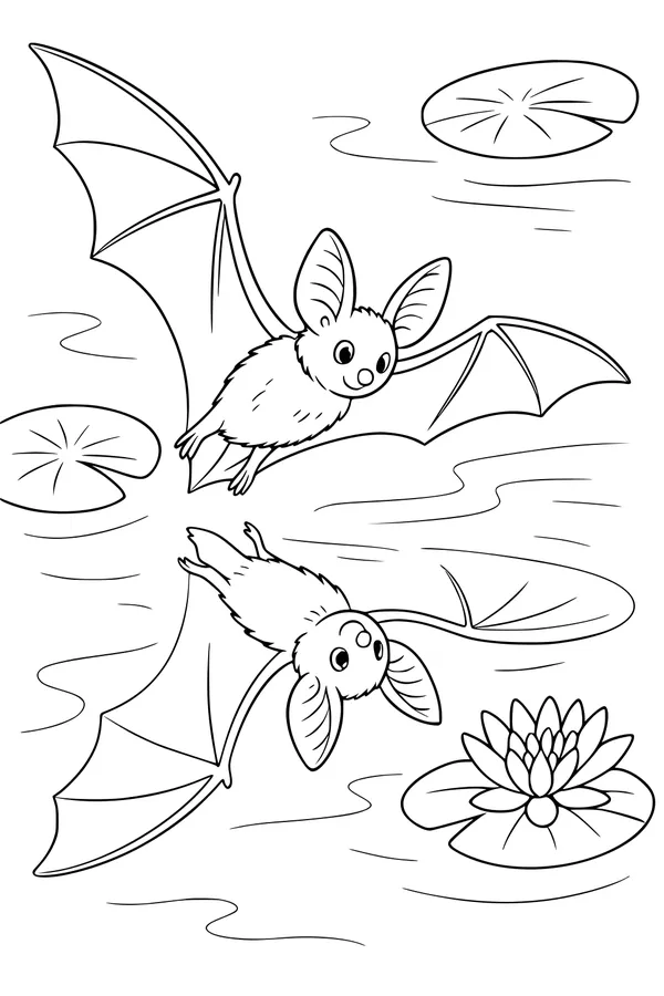 Bat Brothers Glide by the Lily Pond