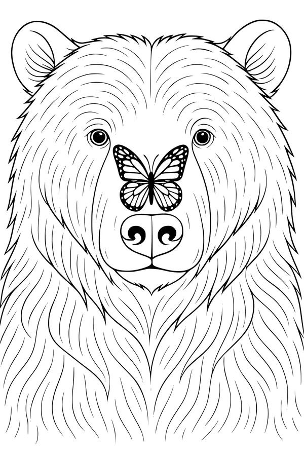Bear Stares at a Butterfly Visitor