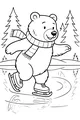 Skippy Bear Glides Across the Frozen Pond