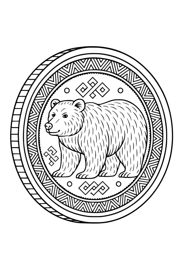The Bear in the Patterned Circle