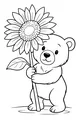 Bear and His Gigantic Sunflower Gift
