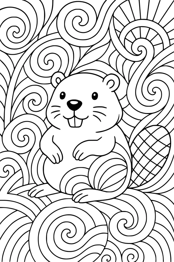 Swirly Day with Benny the Beaver