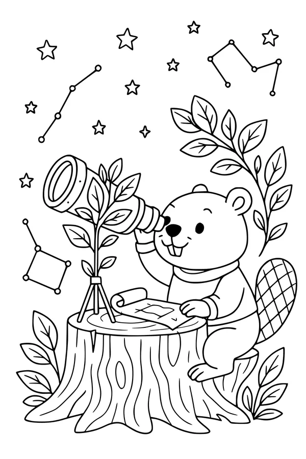 Stargazing Beaver’s Nighttime Discovery