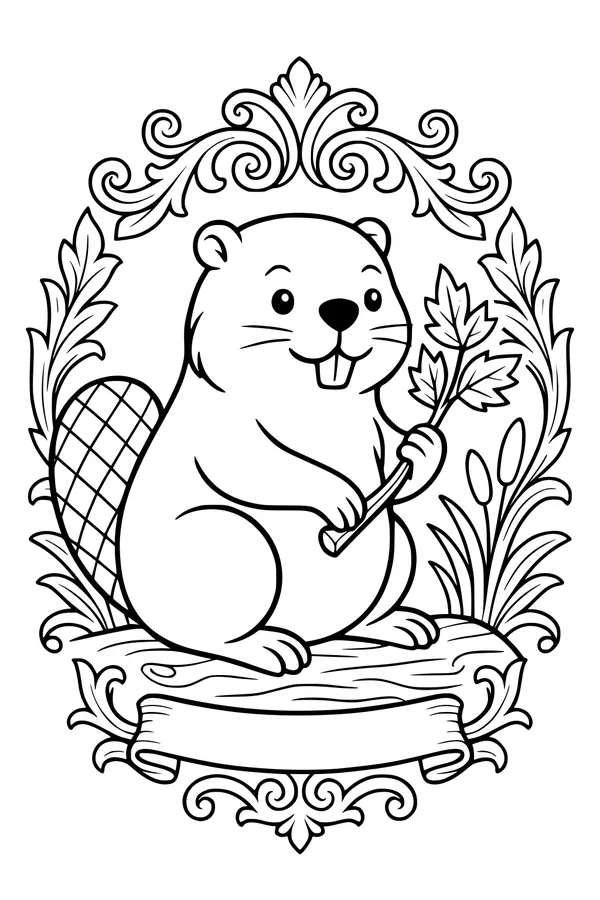 Beaver Buddy With His Favorite Maple Branch