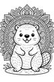 Beaver Buddy in a Leafy Circle
