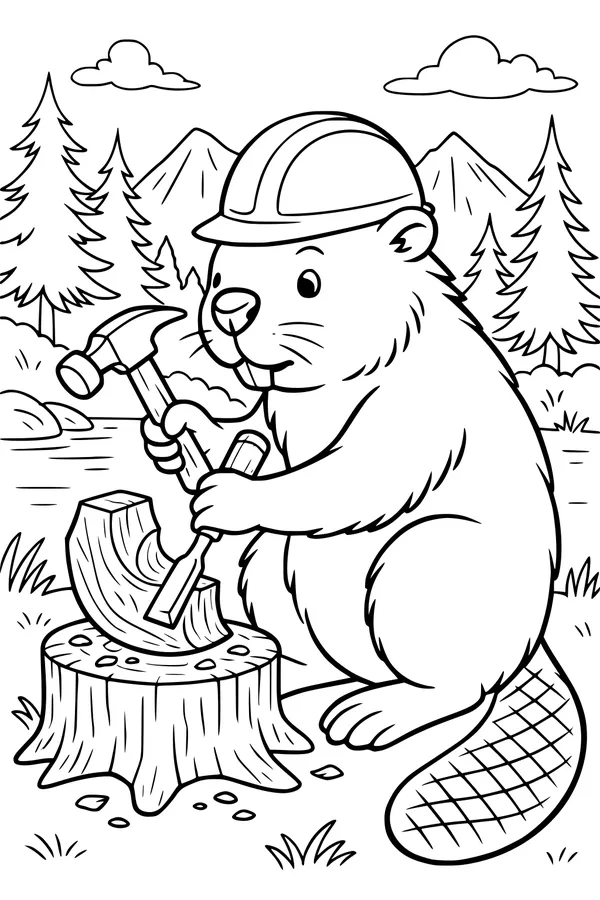 Benny Beaver Builds Beside the Riverbank
