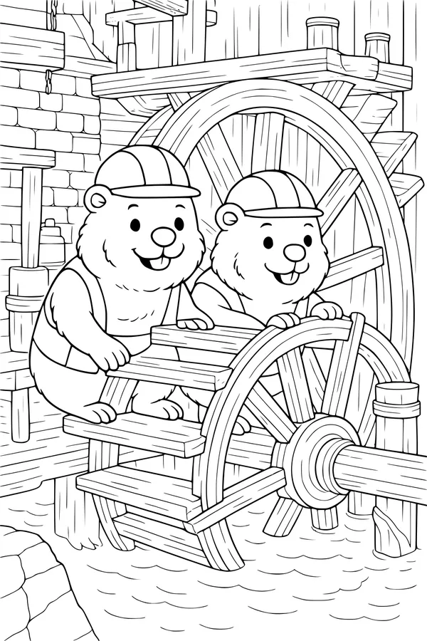 Busy Beavers at the Water Wheel Mill