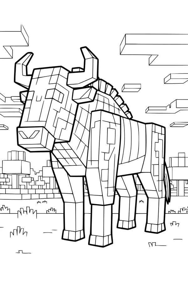 Blocky Wildebeest on the Windy Plain