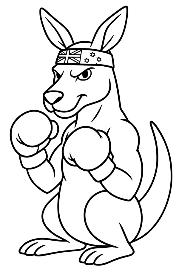 Riley the Boxing Kangaroo Gets Ready