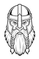 Free Dwarf Warrior Coloring Page - Braided Beard Helmet Portrait (Printable PDF)