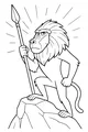 Brave Baboon on the Rocky Peak