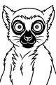 Wide-Eyed Lemur Stares with Surprise