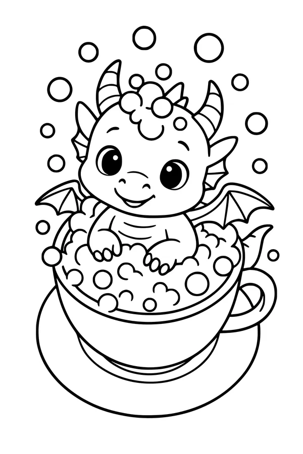 Bubble Bath Dragon in a Teacup