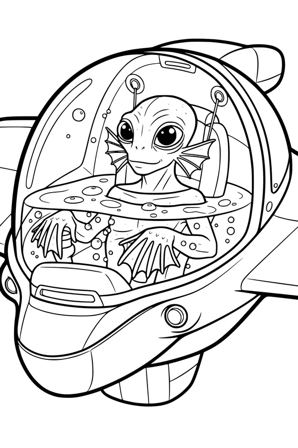 Bubbly UFO Pilot at the Helm