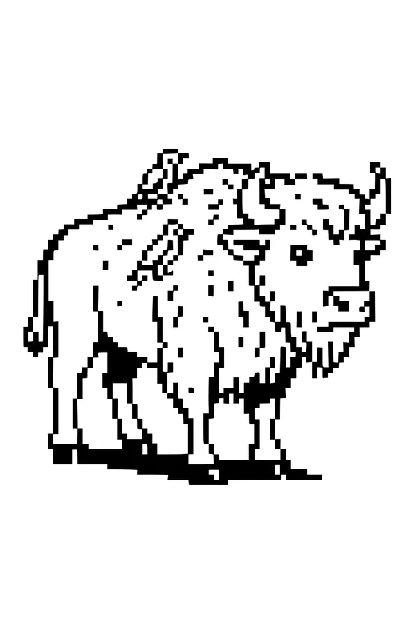 Buffalo and Feathered Friends on the Prairie