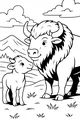 Buffalo Family Greeting on the Plains