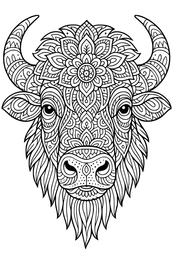 Buffalo with Whorls and Wild Patterns