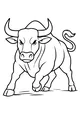 Brave Bull Charges the Open Field