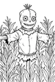 Button-Eyed Scarecrow in the Corn