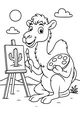 Sunny Desert Painting with a Happy Camel