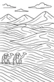 Sandy Desert Parade with Two Camels