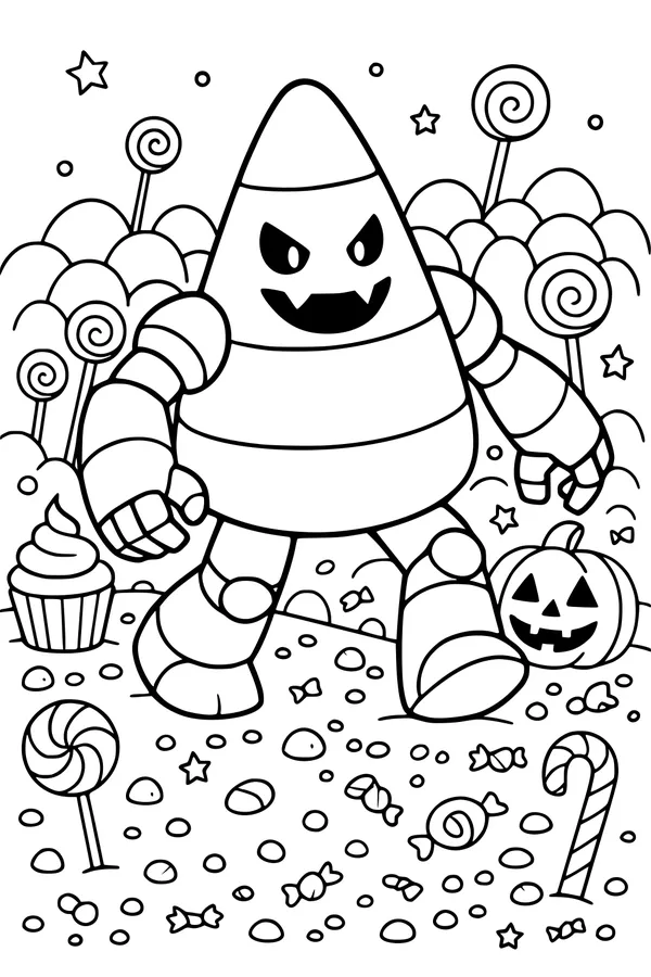 Candy Corn Bot in Trick-or-Treat Town