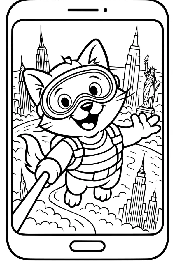 Skydiving Cat’s Big City Selfie