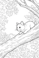 Curious Cat Climbing in the Treetops